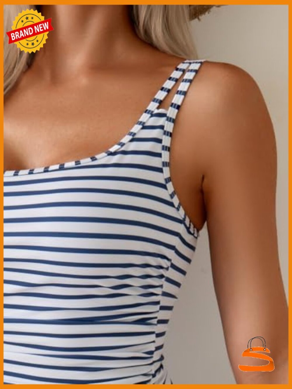 Tankini Set with Tummy Control High Waisted Shorts Two Piece Swimsuit - Picture 5 of 6